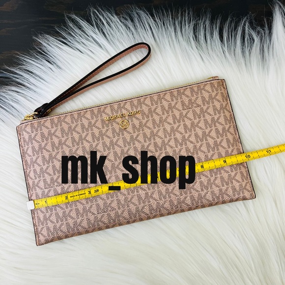 Michael Kors Jet Set Charm Large Zip Clutch Wristlet Rose Gold - Picture 11 of 11